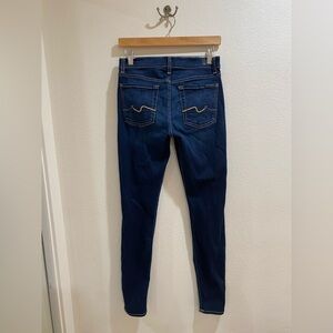 7 For All Mankind High-Rise Dark Blue Skinny Jeans